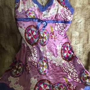 LUXURY SILK-PLUS SZXXL NICK&NORA100%SILK VINTAGE EAST ASIAN CHEMISE,EUC,ELEGANT